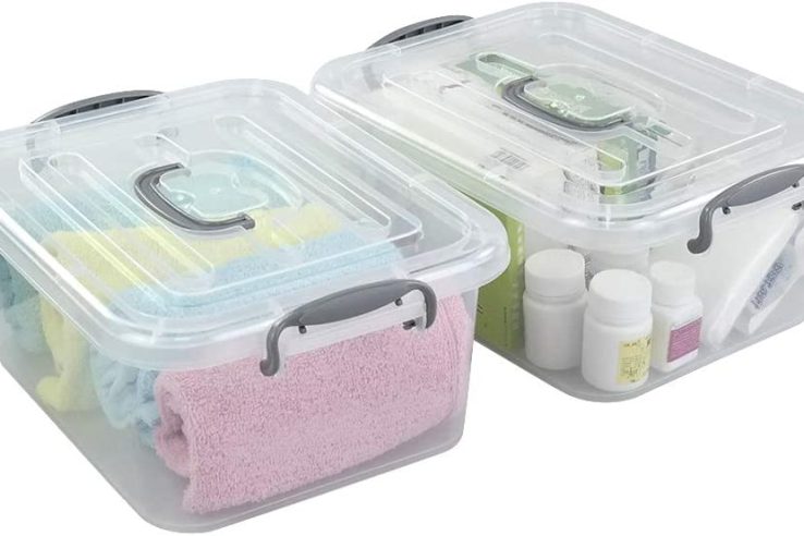 2-pack Clear Plastic Storage Latch Box (5)